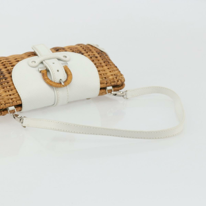 【日本直送】Salvatore Ferragamo Gancini 藤編米白色配件包 正品 BAZ704A-6