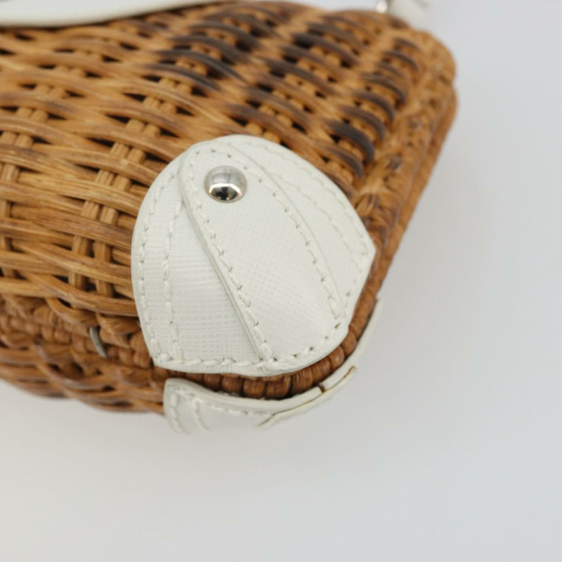 【日本直送】Salvatore Ferragamo Gancini 藤編米白色配件包 正品 BAZ704A-14