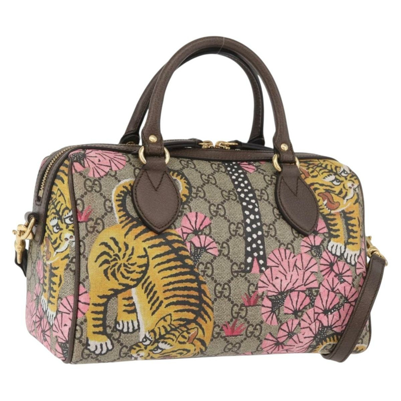 【日本直送】GUCCI GG Supreme 波士頓包 PVC 暢貨中心 兩用 米色 金色 409529 正品 YKZ822SAM-0