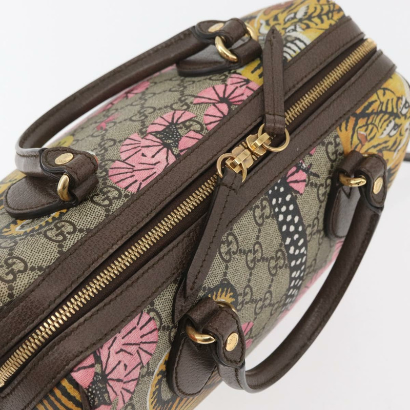 【日本直送】GUCCI GG Supreme 波士頓包 PVC 暢貨中心 兩用 米色 金色 409529 正品 YKZ822SAM-5