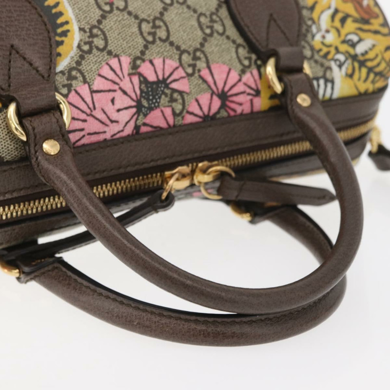 【日本直送】GUCCI GG Supreme 波士頓包 PVC 暢貨中心 兩用 米色 金色 409529 正品 YKZ822SAM-6