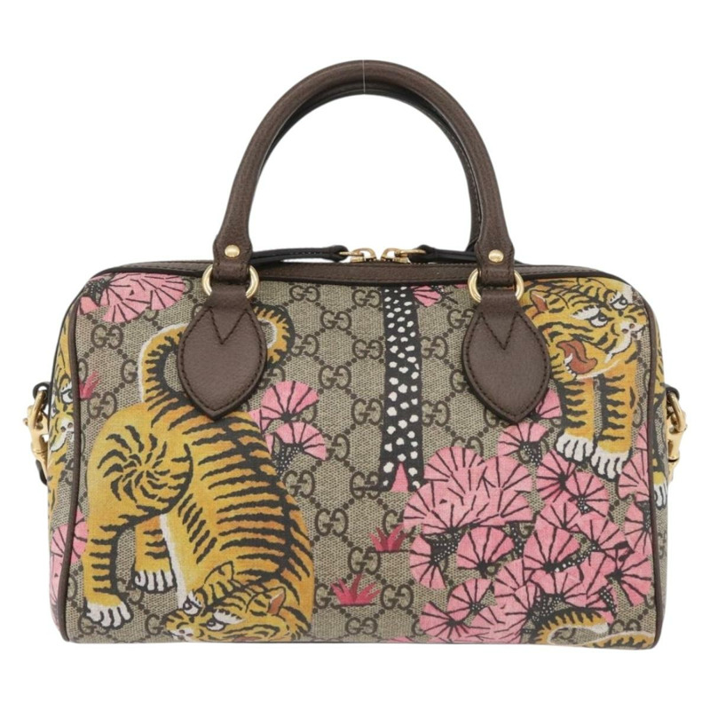 【日本直送】GUCCI GG Supreme 波士頓包 PVC 暢貨中心 兩用 米色 金色 409529 正品 YKZ822SAM-12