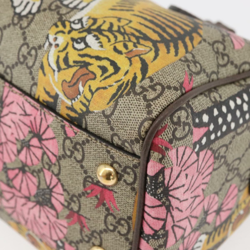 【日本直送】GUCCI GG Supreme 波士頓包 PVC 暢貨中心 兩用 米色 金色 409529 正品 YKZ822SAM-16