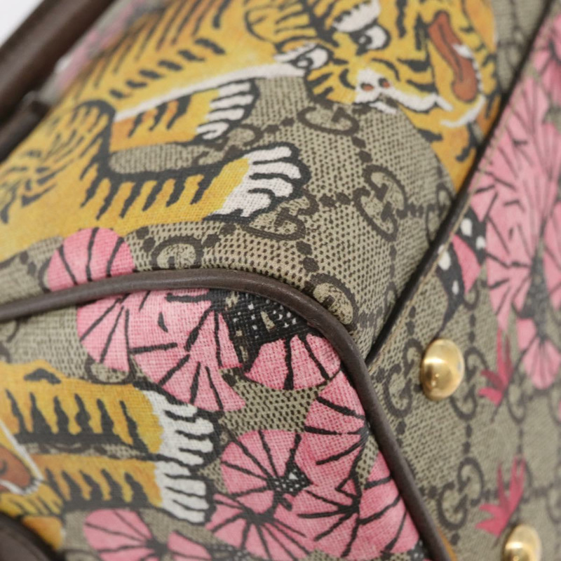 【日本直送】GUCCI GG Supreme 波士頓包 PVC 暢貨中心 兩用 米色 金色 409529 正品 YKZ822SAM-17