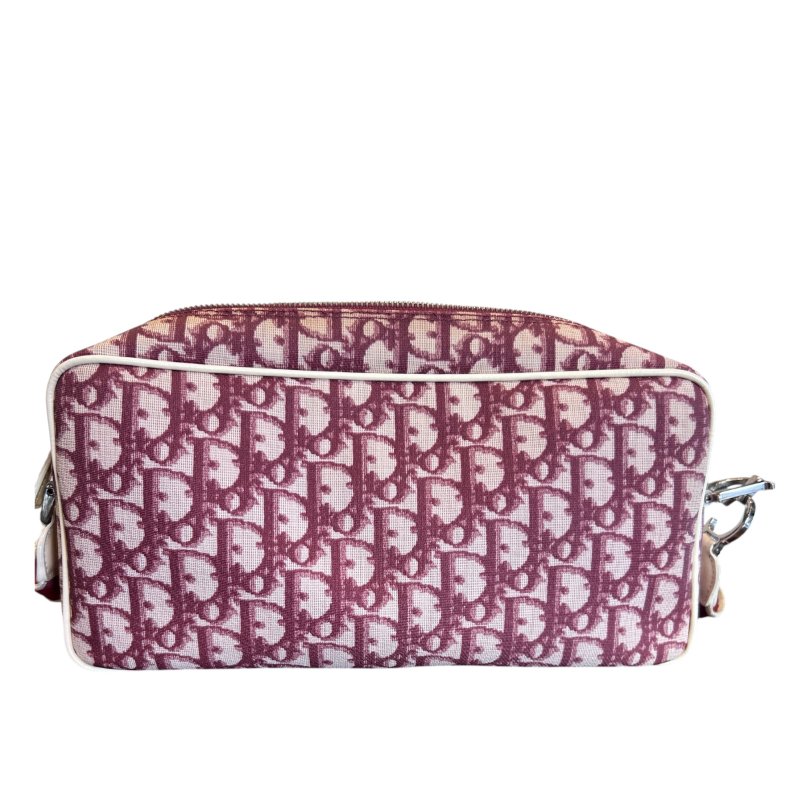 DIOR酒紅色數字老花斜背包-1