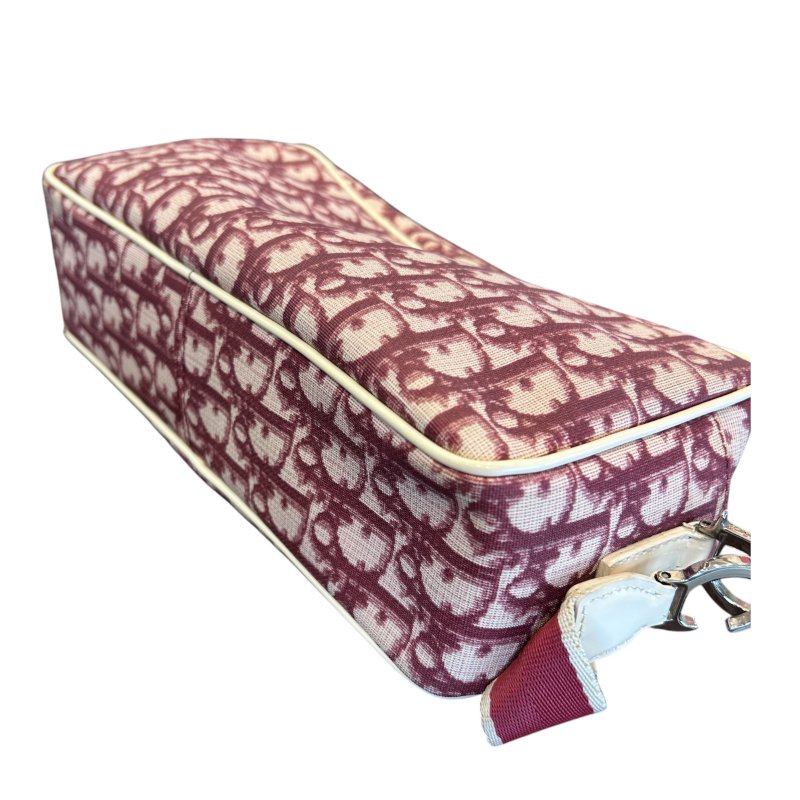 DIOR酒紅色數字老花斜背包-3