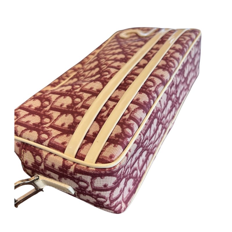 DIOR酒紅色數字老花斜背包-6