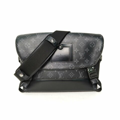 LOUIS VUITTON VOYAGER郵差包小號28黑色PVC2018肩背包