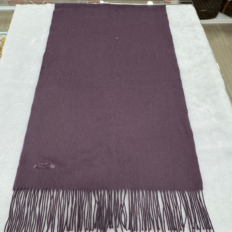 Chloé 紫羅蘭色刺繡logo 羊絨圍巾 vintage-3