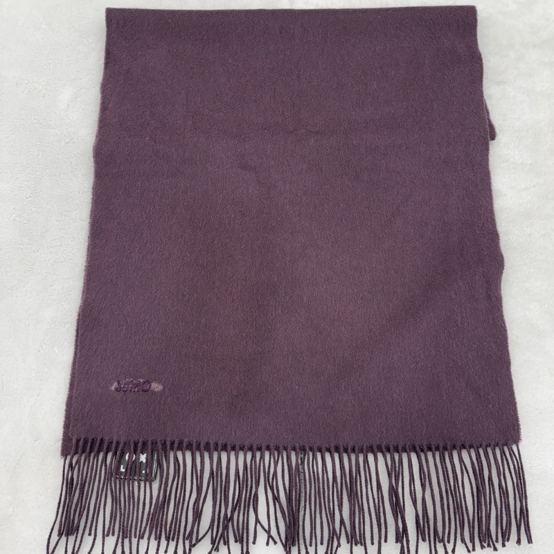 【赫蒂國際精品】 Chloé 紫羅蘭色刺繡logo 羊絨圍巾 vintage-2