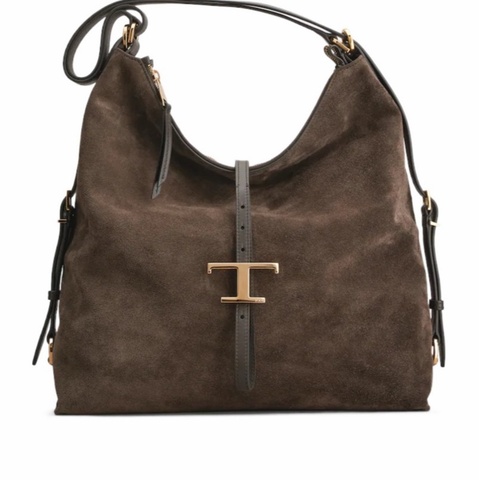 Tod's 女士 T Timeless 中號絨面革單肩包均碼碼35cm*15cm*35cm