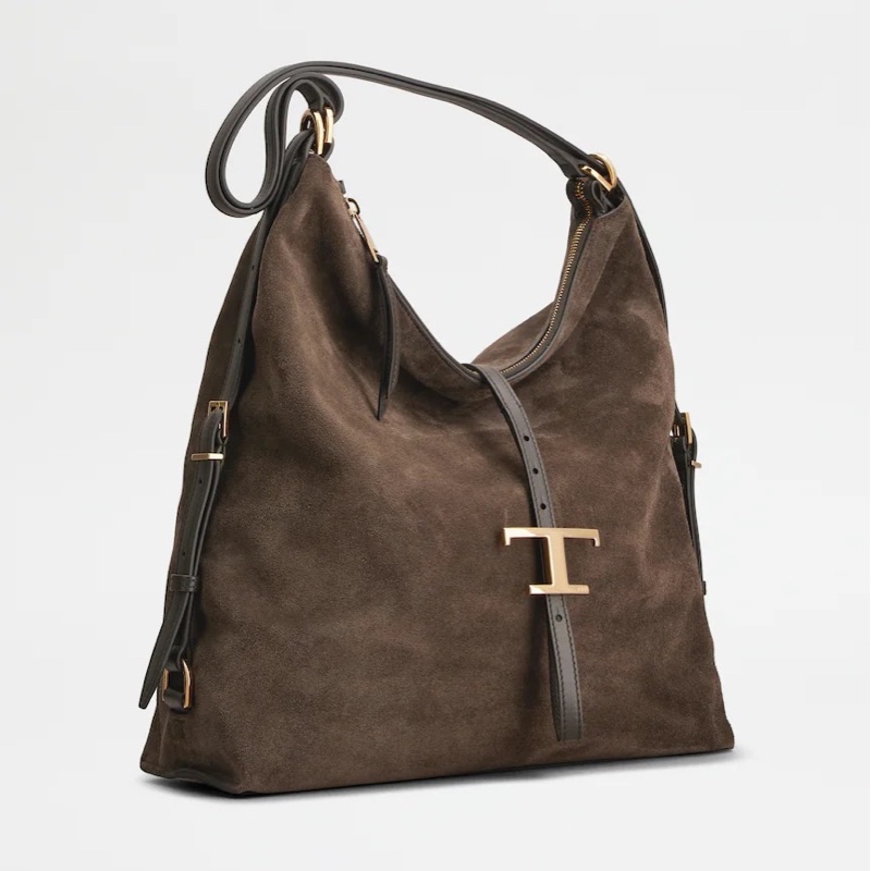 Tod's 女士 T Timeless 中號絨面革單肩包均碼碼35cm*15cm*35cm-2