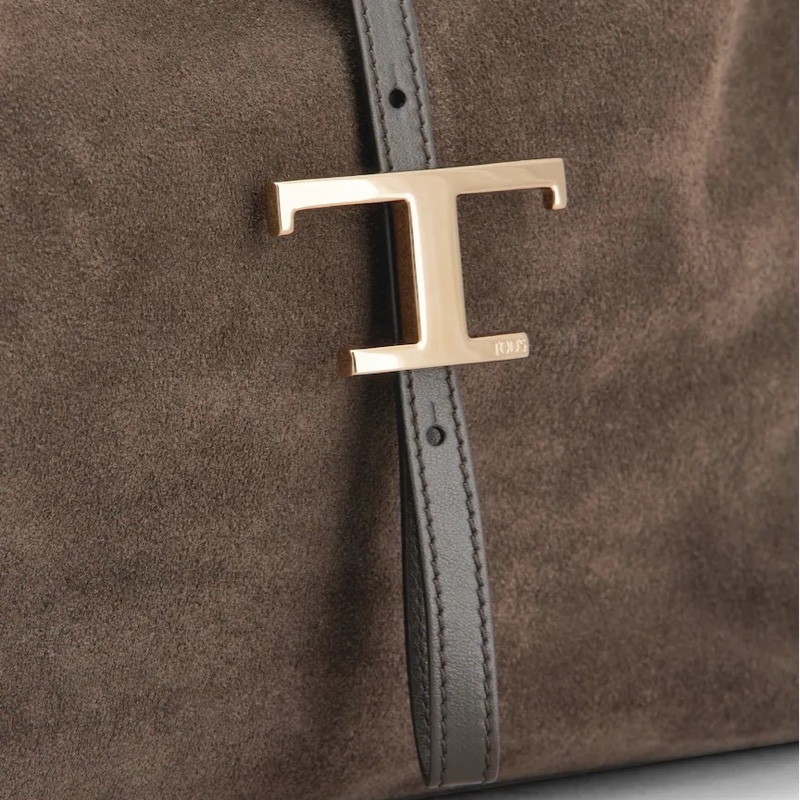 Tod's 女士 T Timeless 中號絨面革單肩包均碼碼35cm*15cm*35cm-3