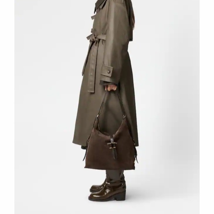 Tod's 女士 T Timeless 中號絨面革單肩包均碼碼35cm*15cm*35cm-5