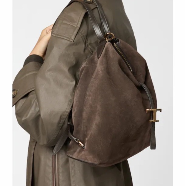 Tod's 女士 T Timeless 中號絨面革單肩包均碼碼35cm*15cm*35cm-6