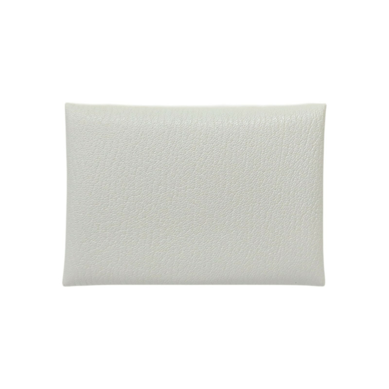 珍珠灰色 Chevre山羊皮 Calvi Duo 卡夾 名片夾 W刻【HERMES 愛馬仕】-1