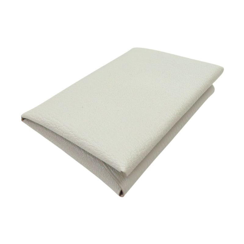 珍珠灰色 Chevre山羊皮 Calvi Duo 卡夾 名片夾 W刻【HERMES 愛馬仕】-2