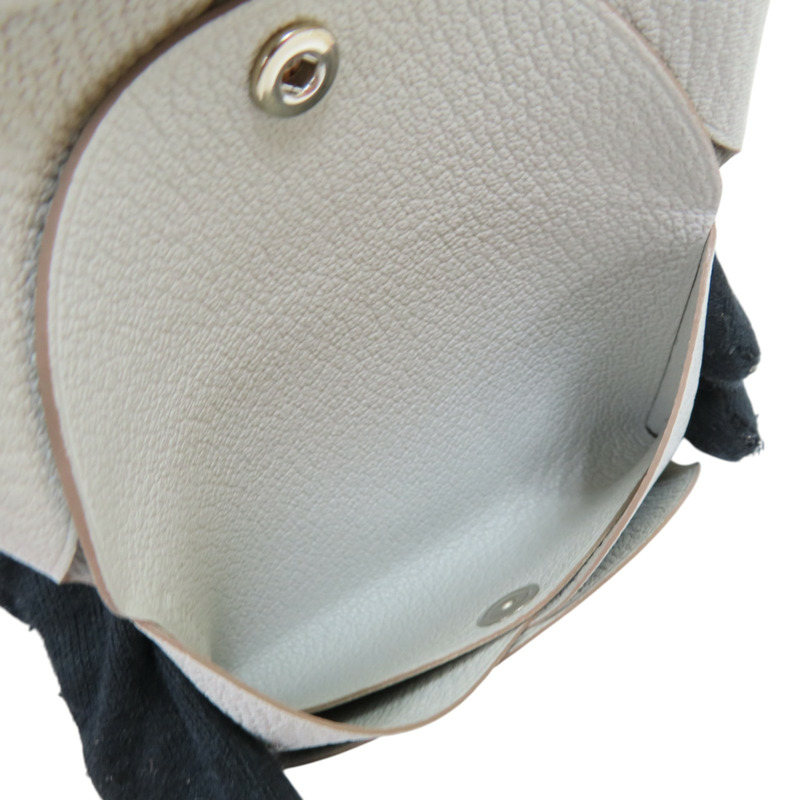 珍珠灰色 Chevre山羊皮 Calvi Duo 卡夾 名片夾 W刻【HERMES 愛馬仕】-5