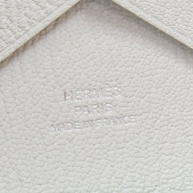珍珠灰色 Chevre山羊皮 Calvi Duo 卡夾 名片夾 W刻【HERMES 愛馬仕】-6