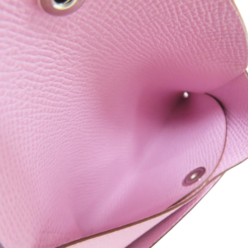 錦葵紫 Epsom牛皮 Calvi Duo 卡夾 名片夾 U刻【HERMES 愛馬仕】-4