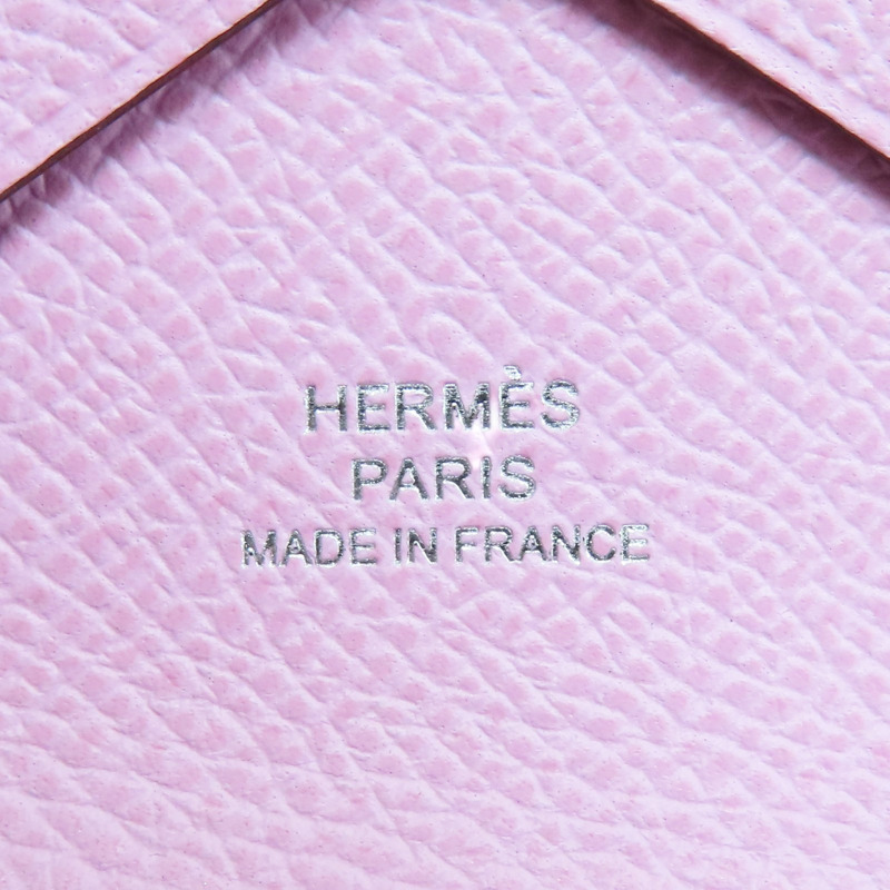 錦葵紫 Epsom牛皮 Calvi Duo 卡夾 名片夾 U刻【HERMES 愛馬仕】-5