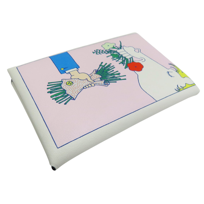 白色 Swift牛皮 Calvi Duo 卡夾 名片夾 限量版 U刻【HERMES 愛馬仕】-3