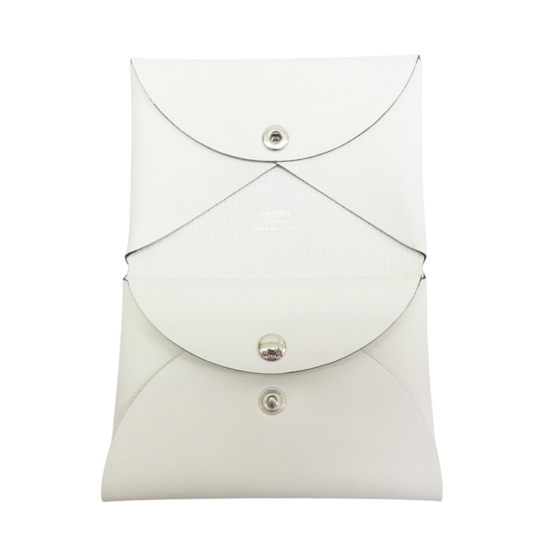 白色 Swift牛皮 Calvi Duo 卡夾 名片夾 限量版 U刻【HERMES 愛馬仕】-4