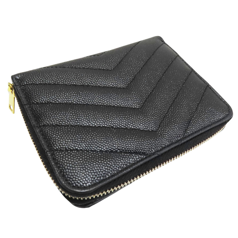 黑色 牛皮 Cassandre 雙折短夾【SAINT LAURENT YSL 聖羅蘭】 668288-3