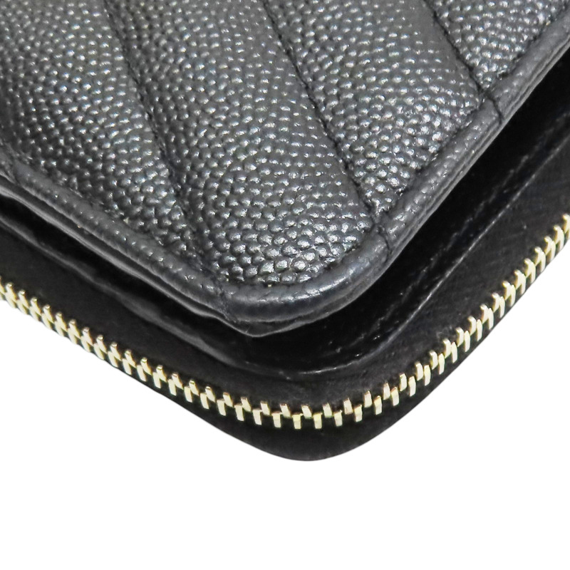 黑色 牛皮 Cassandre 雙折短夾【SAINT LAURENT YSL 聖羅蘭】 668288-10