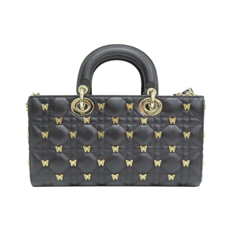 黑色 羊皮 蝴蝶鉚釘 Butterfly Cannage Lady D-Joy 兩用包【Dior 迪奧】-1