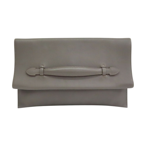 錫器灰 Evercolor牛皮 Pliplat 手拿包 □R刻【HERMES 愛馬仕】