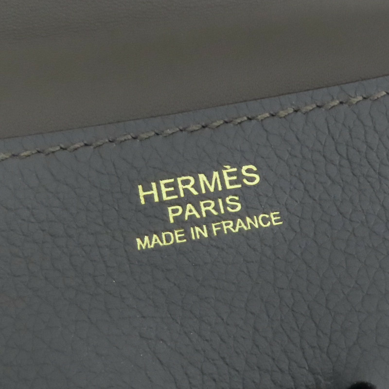 錫器灰 Evercolor牛皮 Pliplat 手拿包 □R刻【HERMES 愛馬仕】-6