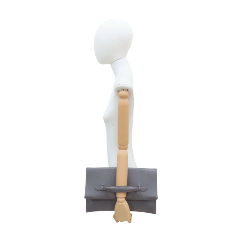 錫器灰 Evercolor牛皮 Pliplat 手拿包 □R刻【HERMES 愛馬仕】-8