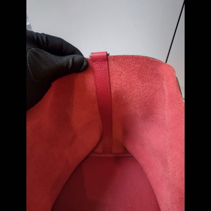 Hermes 銀釦紅皮菜籃子包 picotin 26-16