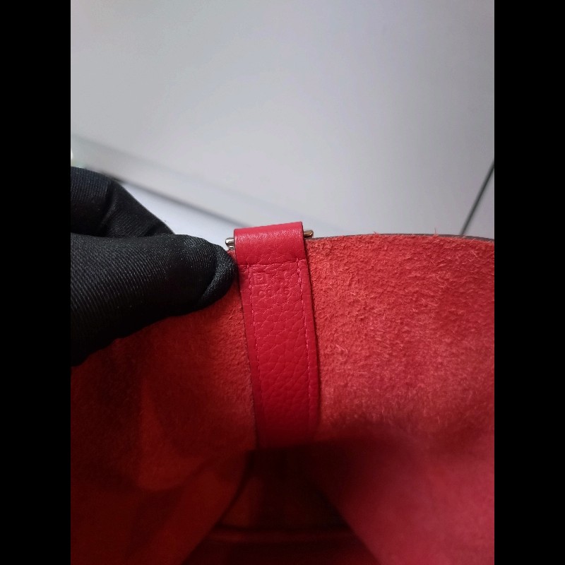 Hermes 銀釦紅皮菜籃子包 picotin 26-20