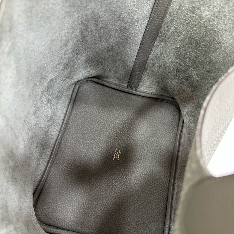 hermes 愛馬仕 菜籃22cmOL積雨雲灰 U刻 有購證閒置-6