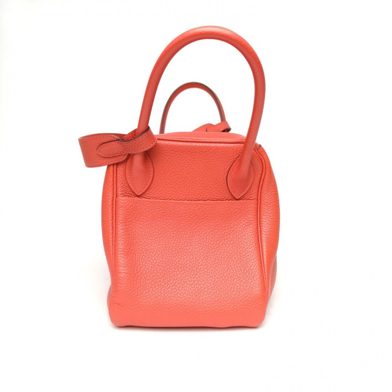 HERMES Lindy30辣椒紅TC皮框R銀扣肩背包-1