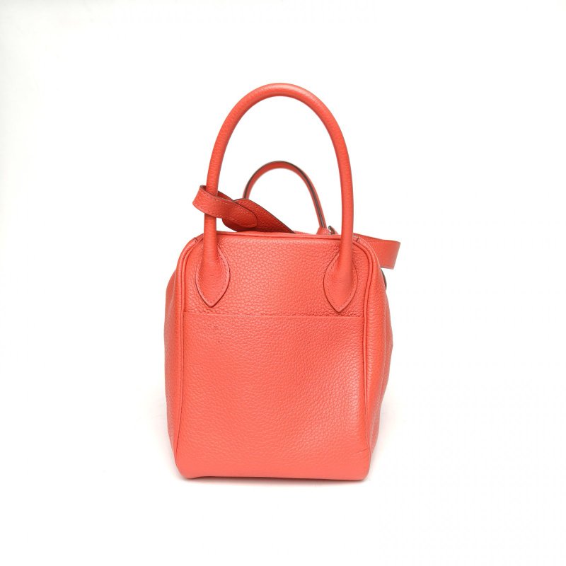 HERMES Lindy30辣椒紅TC皮框R銀扣肩背包-3