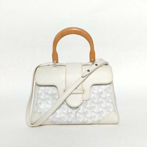 GOYARD SAIGON西貢Mini20白色牛皮/PVC肩背包
