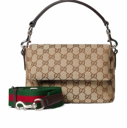 Gucci 女士 飾織帶小號GG斜挎包 小號、19cm*7cm*15cm