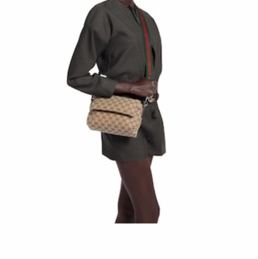 Gucci 女士 飾織帶小號GG斜挎包 小號、19cm*7cm*15cm-1