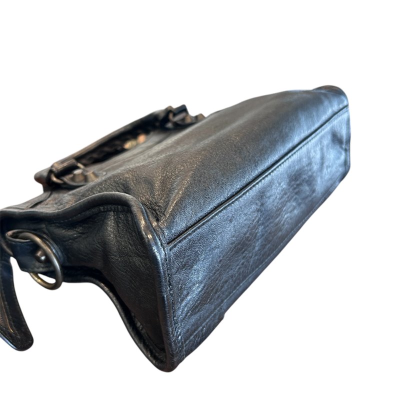 Balenciaga黑色小扣機車包/mini-4