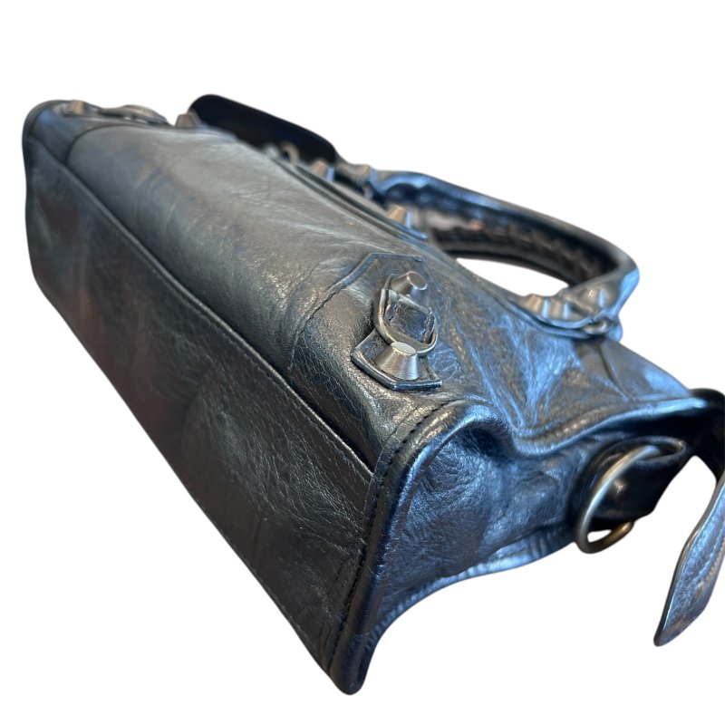 Balenciaga黑色小扣機車包/mini-5