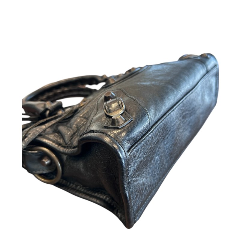 Balenciaga黑色小扣機車包/mini-6