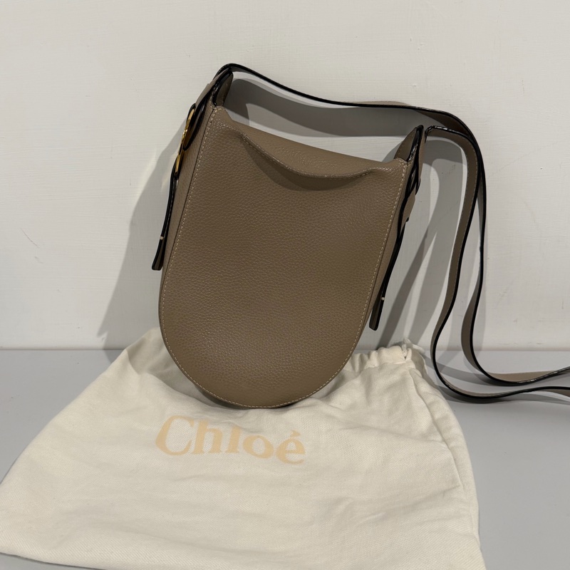 Chloe 奶茶色金扣 單肩包-0