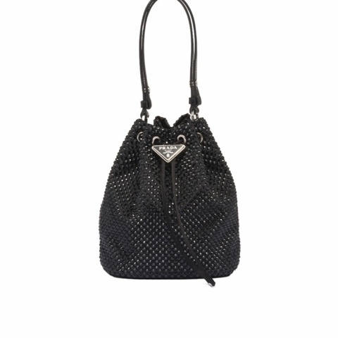 Prada 女士 水晶緞面迷你單肩包均碼碼MINI、15cm*10cm*19cm