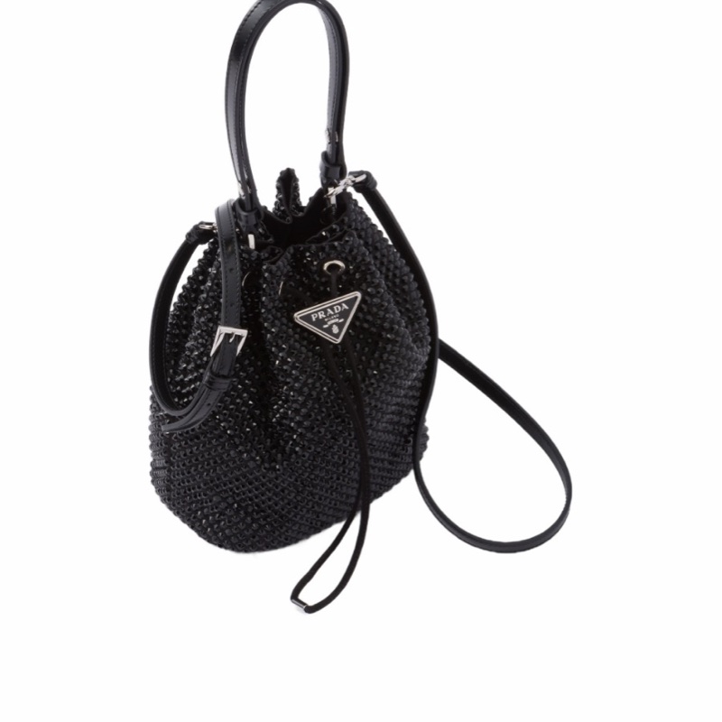 Prada 女士 水晶緞面迷你單肩包均碼碼MINI、15cm*10cm*19cm-4