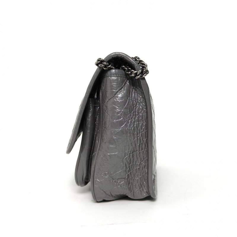 SAINT LAURENT NikiMini21灰色牛皮灰扣肩背包-1