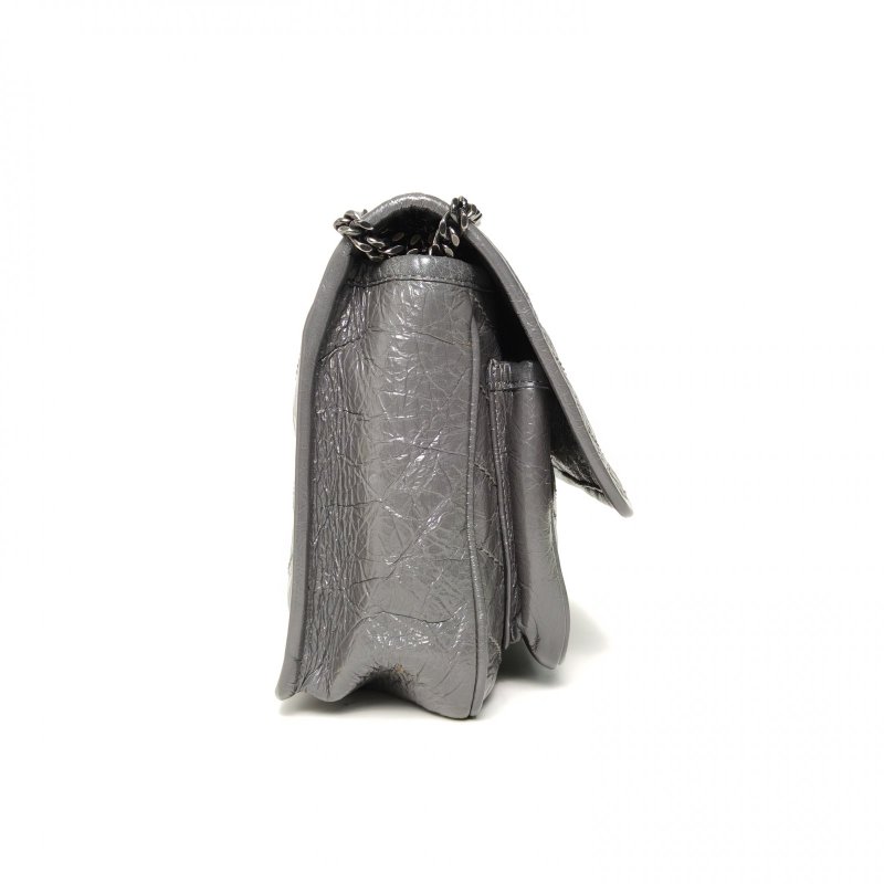 SAINT LAURENT NikiMini21灰色牛皮灰扣肩背包-3