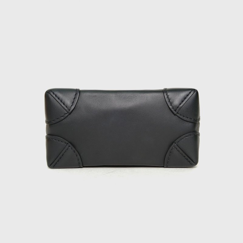 LOUIS VUITTON Steamer手袋Nano15黑色牛皮晶片老花肩背包-4